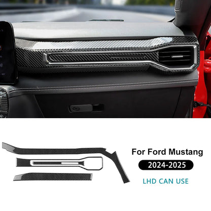 Real Carbon Fiber Console Trim for Mustang GT 2024-2026 Type C For LHD Black – Car Accessories | MotorWorld Marketplace