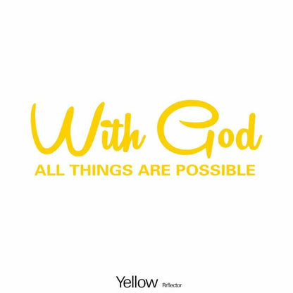 WITH GOD ALL THINGS Car Decal – Christian Auto Sticker