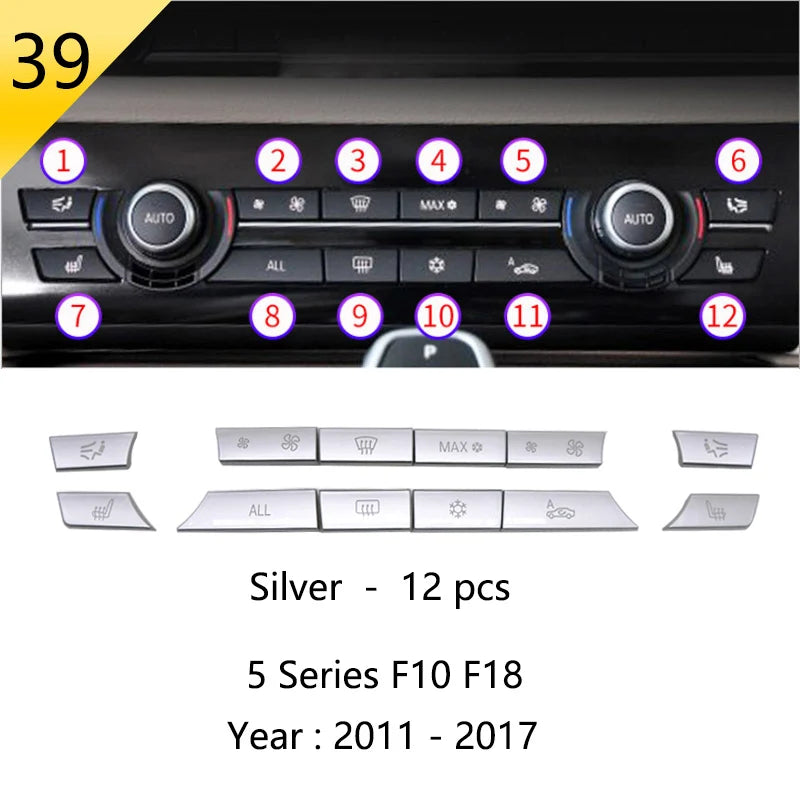 BMW F10 F18 Interior Button Panel Trim Stainless Steel Cover 39 Type – Car Accessories | MotorWorld Marketplace