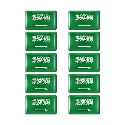 10pcs Epoxy Flag Badge Decals UAE, NL, RU, BR, IT, TH