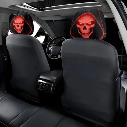 2Pcs Grim Reaper Skull Headrest Covers—Halloween Auto Decor – Car Accessories | MotorWorld Marketplace