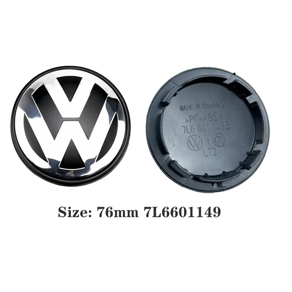 (NOT SOLD TO USA) VW 3B7601171 Wheel Center Caps 4pcs 55-76mm/2.17"-2.99" ABS Badge