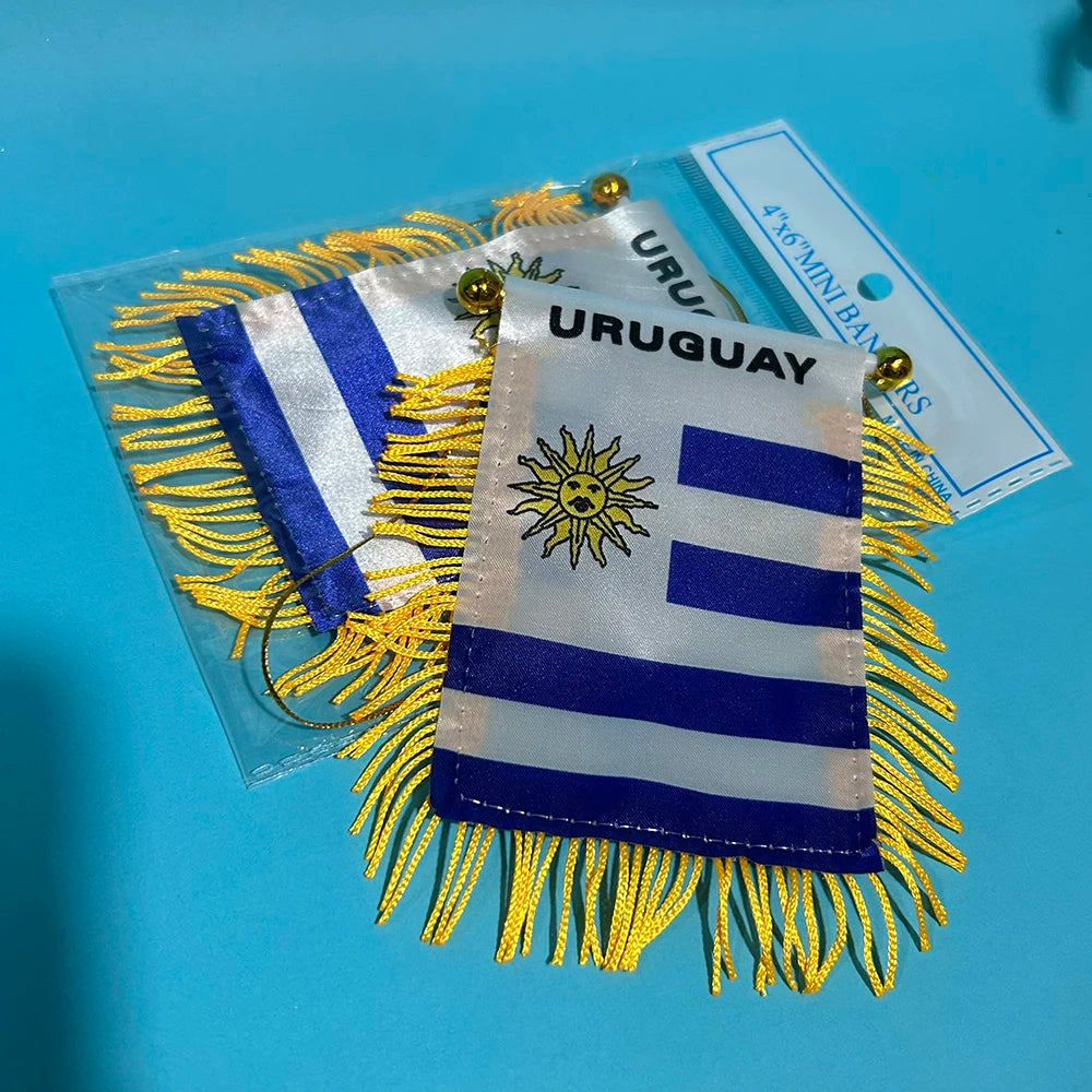 FLAG Uruguay Car Window Pennant 8x12cm Double-Sided