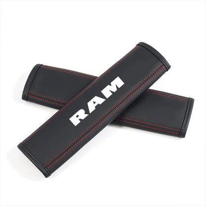 2Pcs Leather Seat Belt Covers for RAM 1500/2500/3500
