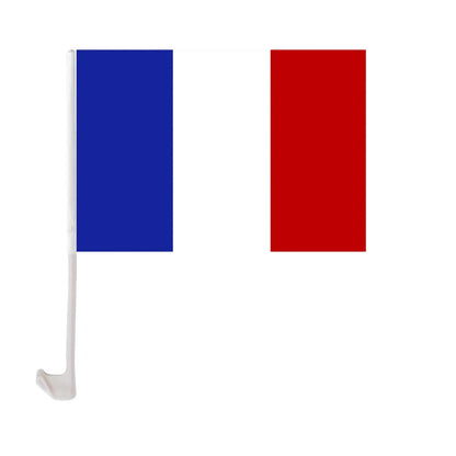 French Car Flag 30x45cm with Durable Flagpole