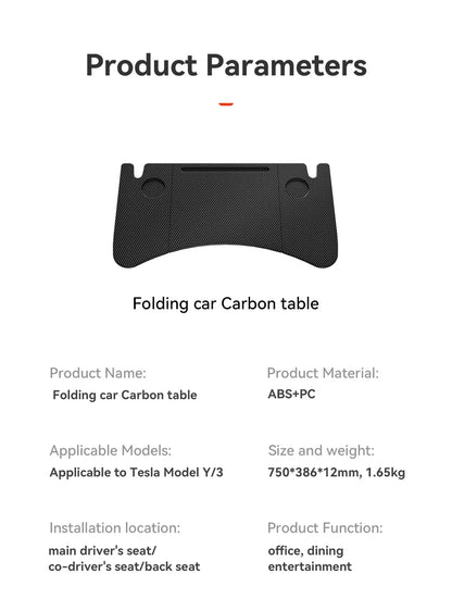 Tesla Model X/S/3/Y 2018-2025 Steering Wheel Desk Tray