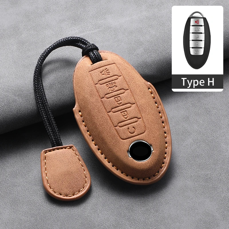 Nissan 5-Button Leather Key Case Cover X-Trail/Rogue/Altima