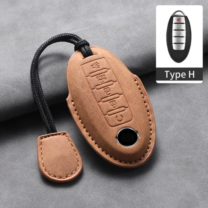 Nissan 5-Button Leather Key Case Cover X-Trail/Rogue/Altima