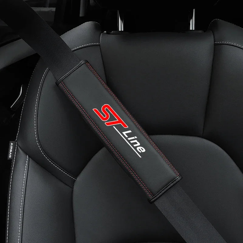 Ford STLine ST Cowhide Leather Seat Belt Cover – Premium Protector
