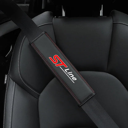 Ford STLine ST Cowhide Leather Seat Belt Cover – Premium Protector
