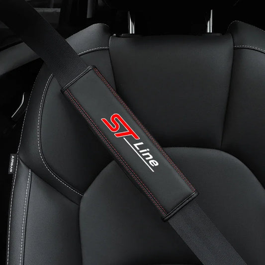 Ford STLine ST Cowhide Leather Seat Belt Cover – Premium Protector