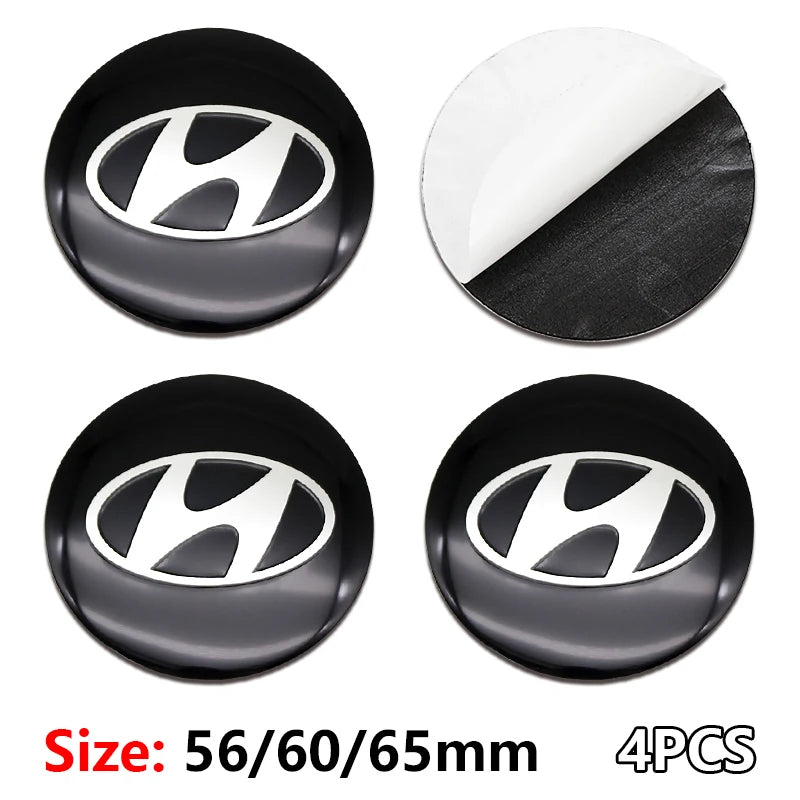 4Pcs Hyundai Wheel Hub Caps 56/60/65mm (2.02/2.36/2.56imch)