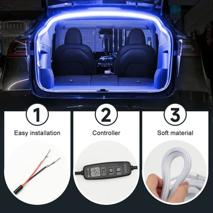 RGB 5M Trunk LED Strip, Waterproof, APP Control, 12V Plug & Play – Car Accessories | MotorWorld Marketplace