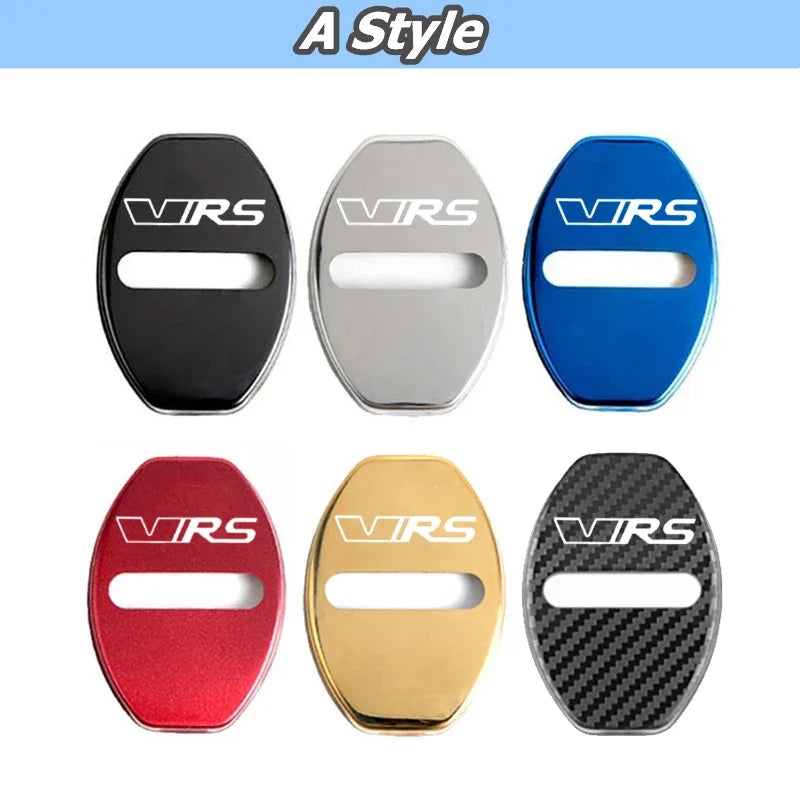 4PCS Skoda VRS Door Lock Cover Stainless Steel Anti-Rust