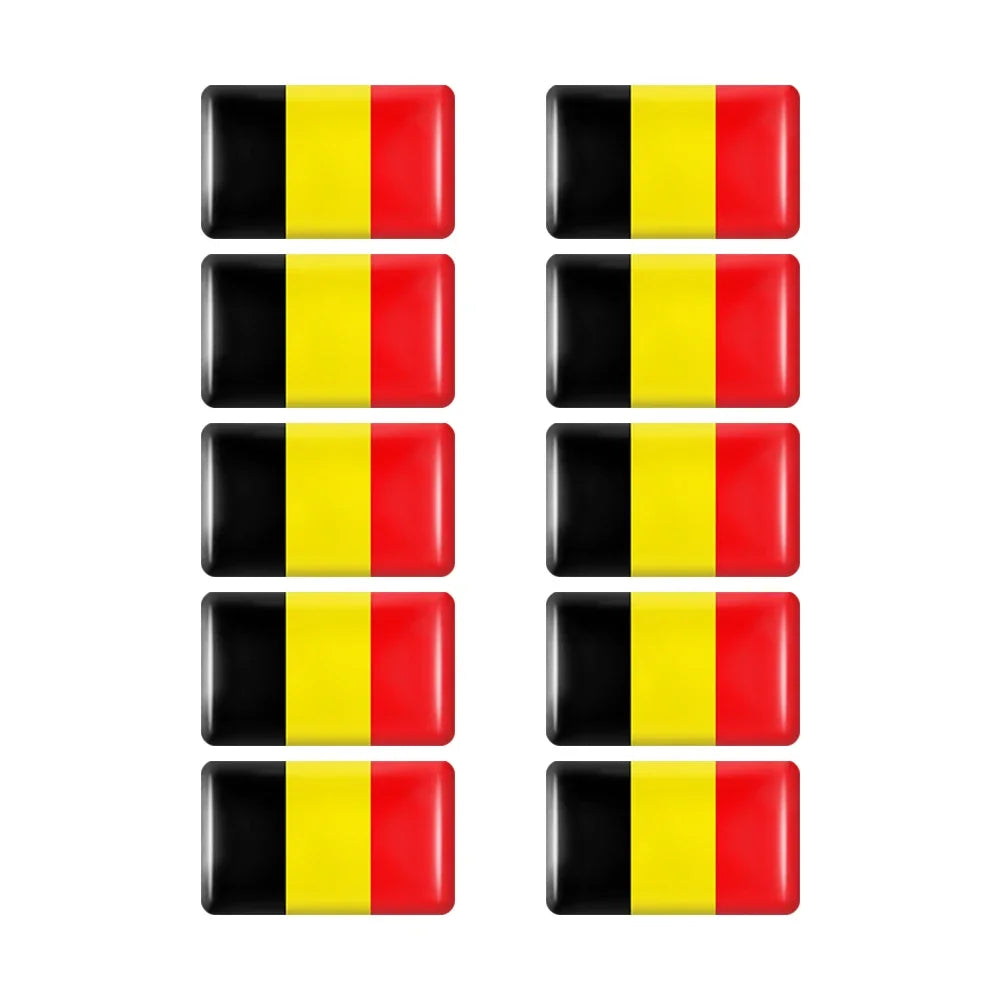 10pcs Epoxy Flag Badge Decals UAE, NL, RU, BR, IT, TH