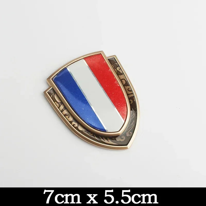 3D Metal Flag Emblem Badge Decal for BMW Audi Toyota France Gold – Car Accessories | MotorWorld Marketplace