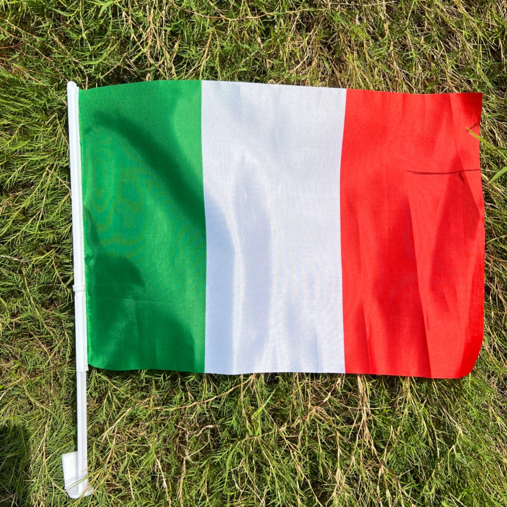 Italy Car Flag Banner 30x45cm Durable Polyester for Events
