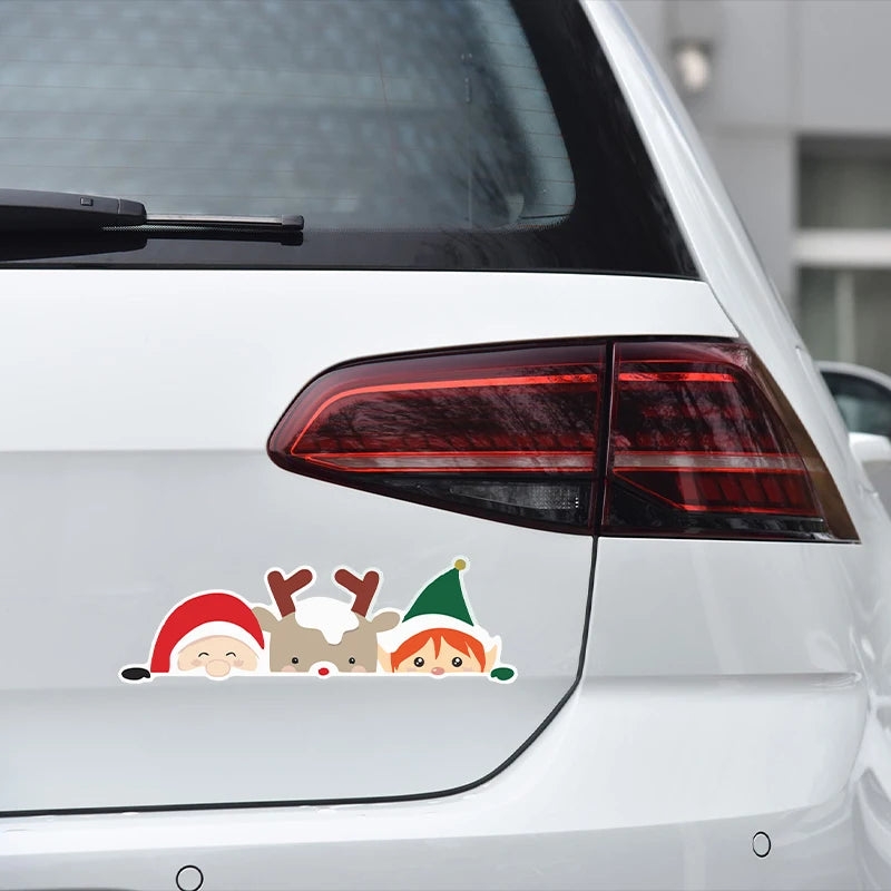 Christmas Santa Claus Waterproof Reflective Car Sticker Decal