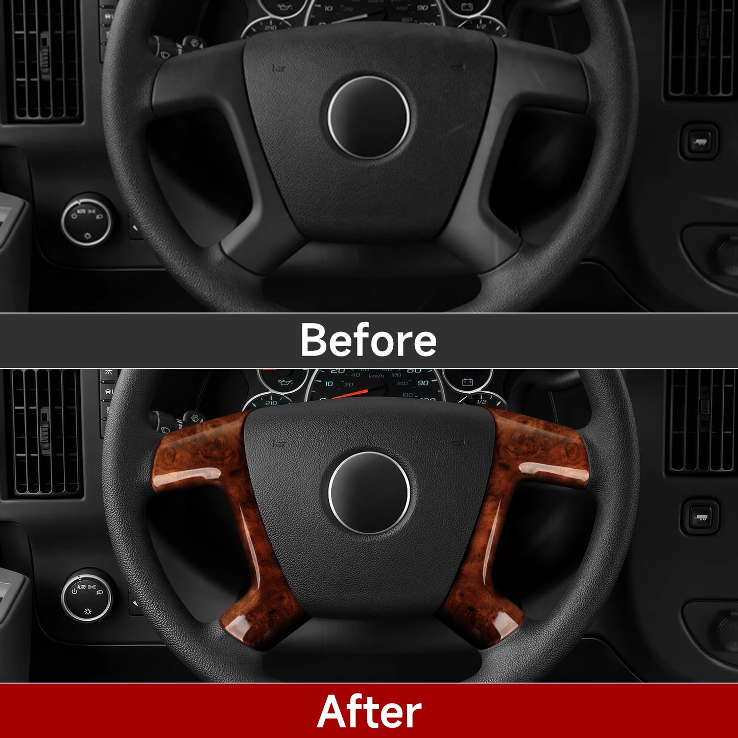 Premium Wood Grain Steering Wheel Trim for Enclave/H2/Escalade – Car Accessories | MotorWorld Marketplace