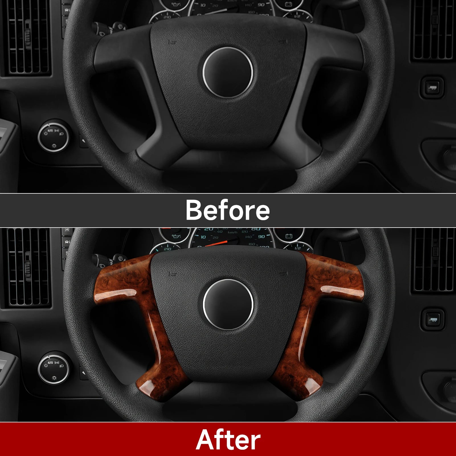 Premium Wood Grain Steering Wheel Trim for Enclave/H2/Escalade – Car Accessories | MotorWorld Marketplace