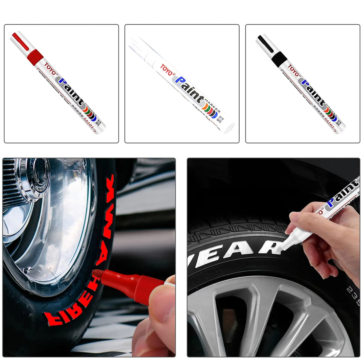White Waterproof Tyre Paint Marker Pen – Permanent, Pro Grade – Car Accessories | MotorWorld Marketplace