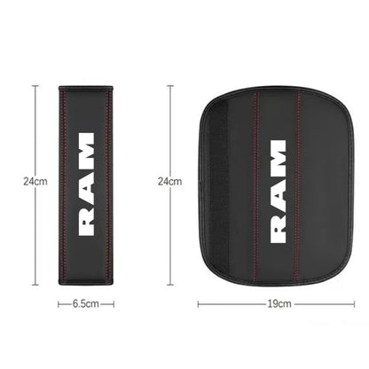 2Pcs Leather Seat Belt Covers for RAM 1500/2500/3500