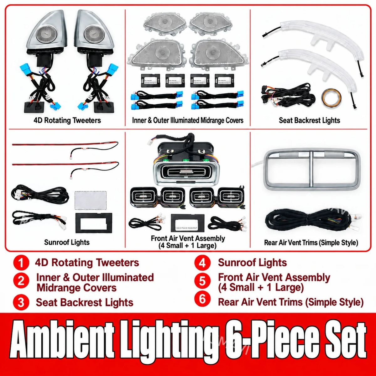6pc Trim Set for Mercedes GLE/GLS W167 X167 2020-2024 Ambient Light 6pc – Car Accessories | MotorWorld Marketplace