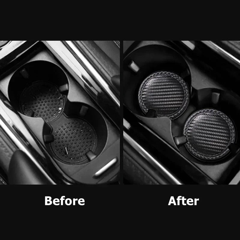 ( NOT SOLD TO USA) 2pcs Carbon Fiber Cup Mats for Cadillac XT4 CT5 CTS Escalade – Car Accessories | MotorWorld Marketplace