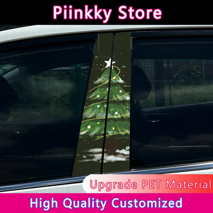 Christmas Tree B-Pillar Decal | Scratch Cover, Waterproof