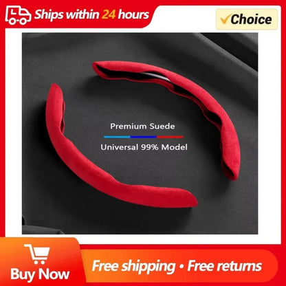 Brown Suede 38CM Universal Steering Wheel Cover Non-Slip – Car Accessories | MotorWorld Marketplace