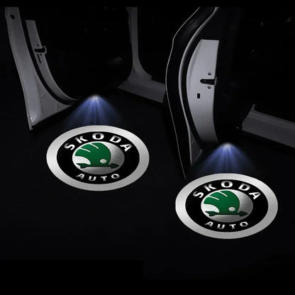 LED Door Projector Lights HD Fit Skoda
