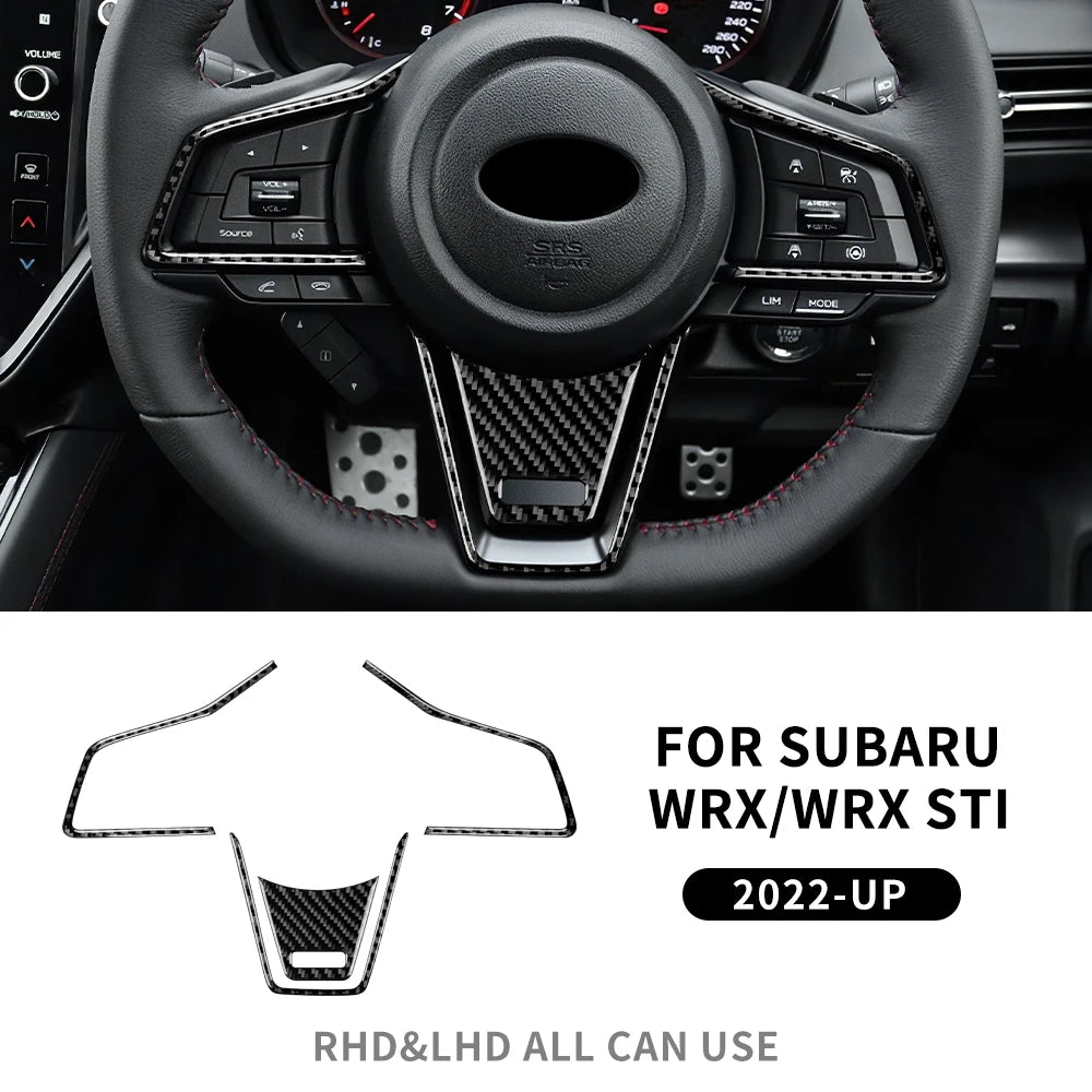 Real Carbon Fiber Steering Wheel Trim for WRX 2022-2024 Black RHD LHD – Car Accessories | MotorWorld Marketplace