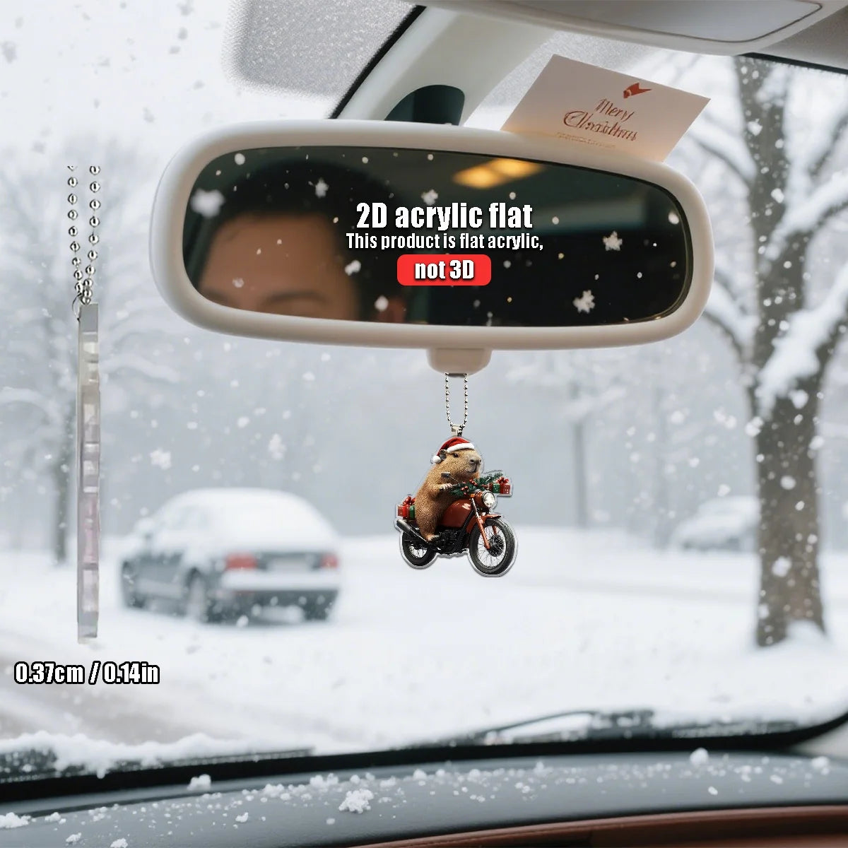 2D Capybara Motorcycle Ornament – Auto & Home Xmas Decor
