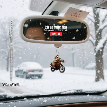 2D Capybara Motorcycle Ornament – Auto & Home Xmas Decor