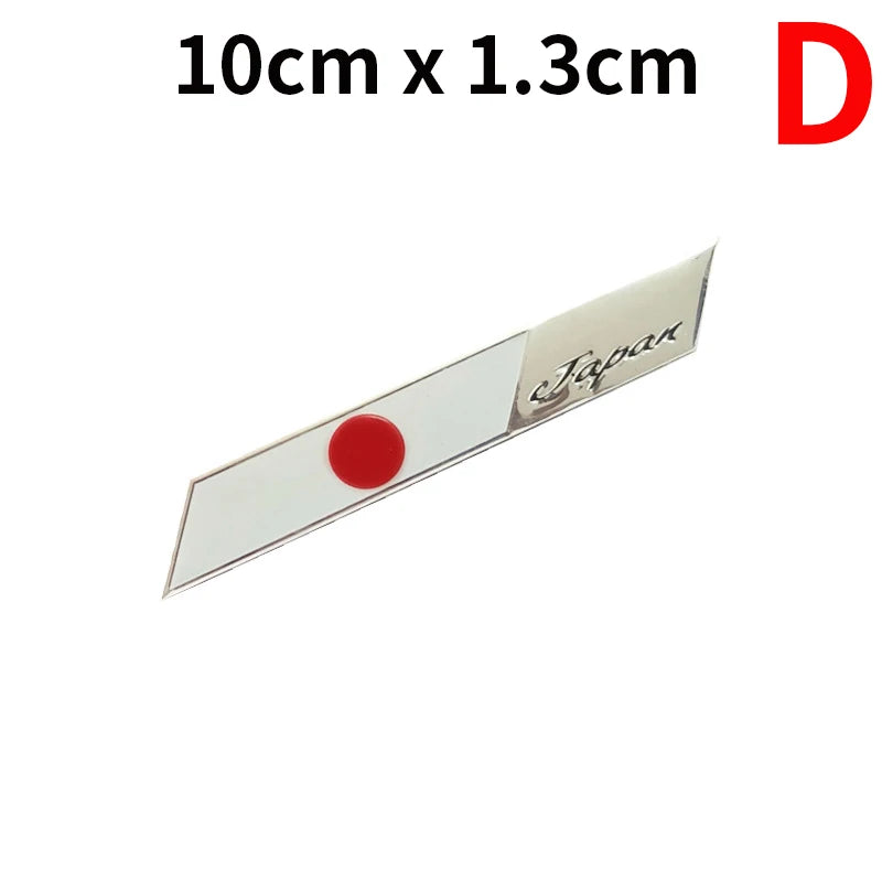 Universal 3D Aluminum Japan Flag Emblem Badge Decal