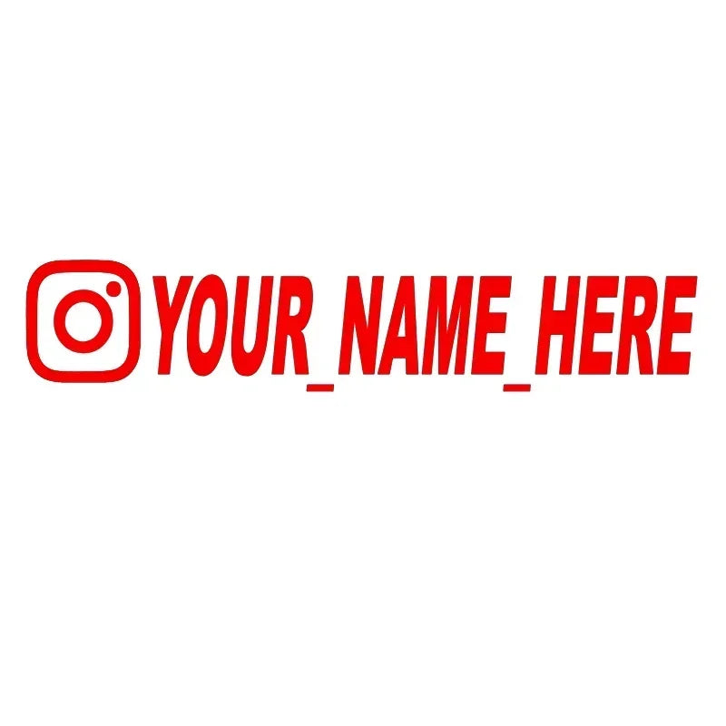 Custom Instagram Username Vinyl Decal for Car & Motorcycle Red Send me the name – Car Accessories | MotorWorld Marketplace