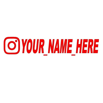 Custom Instagram Username Vinyl Decal for Car & Motorcycle Red Send me the name – Car Accessories | MotorWorld Marketplace