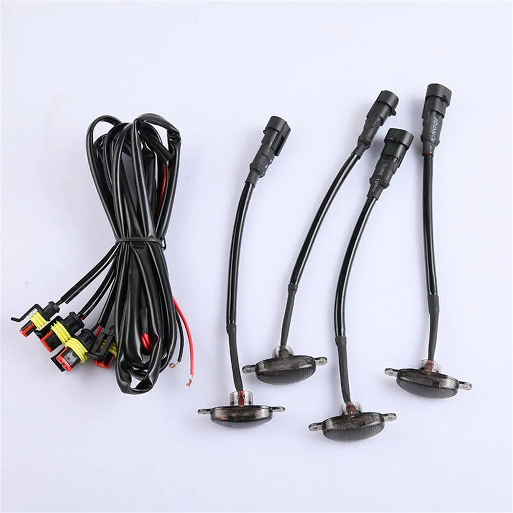 Feux de calandre à LED ambrés – 4 pièces style Raptor pour Jeep Grand Cherokee (2003-2021)