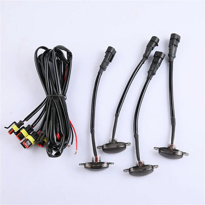 Feux de calandre à LED ambrés – 4 pièces style Raptor pour Jeep Grand Cherokee (2003-2021)