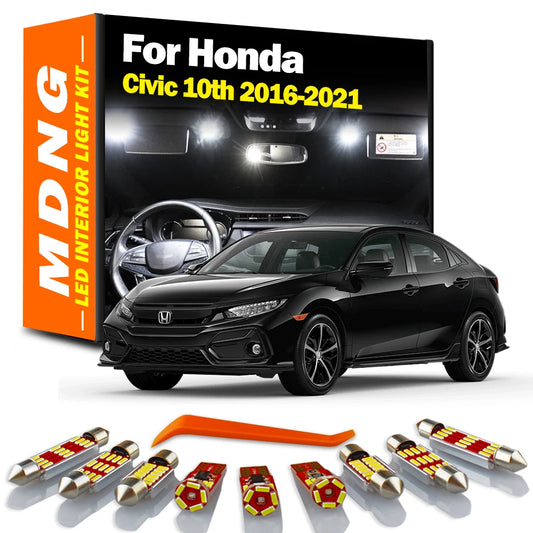 Kit de 12 ampoules LED pour toit intérieur Honda Civic 2016-2021