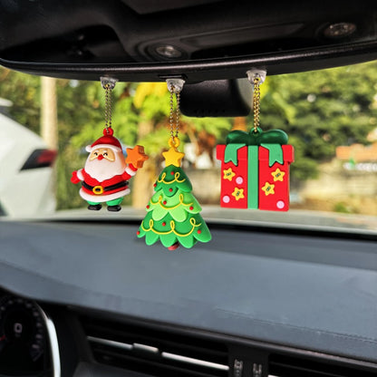 3/5Pcs Xmas Car Mirror Ornaments Set – Santa & Reindeer Decor – Car Accessories | MotorWorld Marketplace