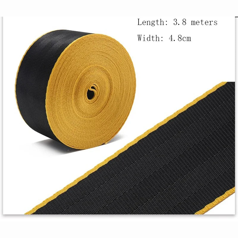 **3.6M Racing Seat Belt Webbing – Reinforced, Certified Safety** Yellow Black – Car Accessories | MotorWorld Marketplace