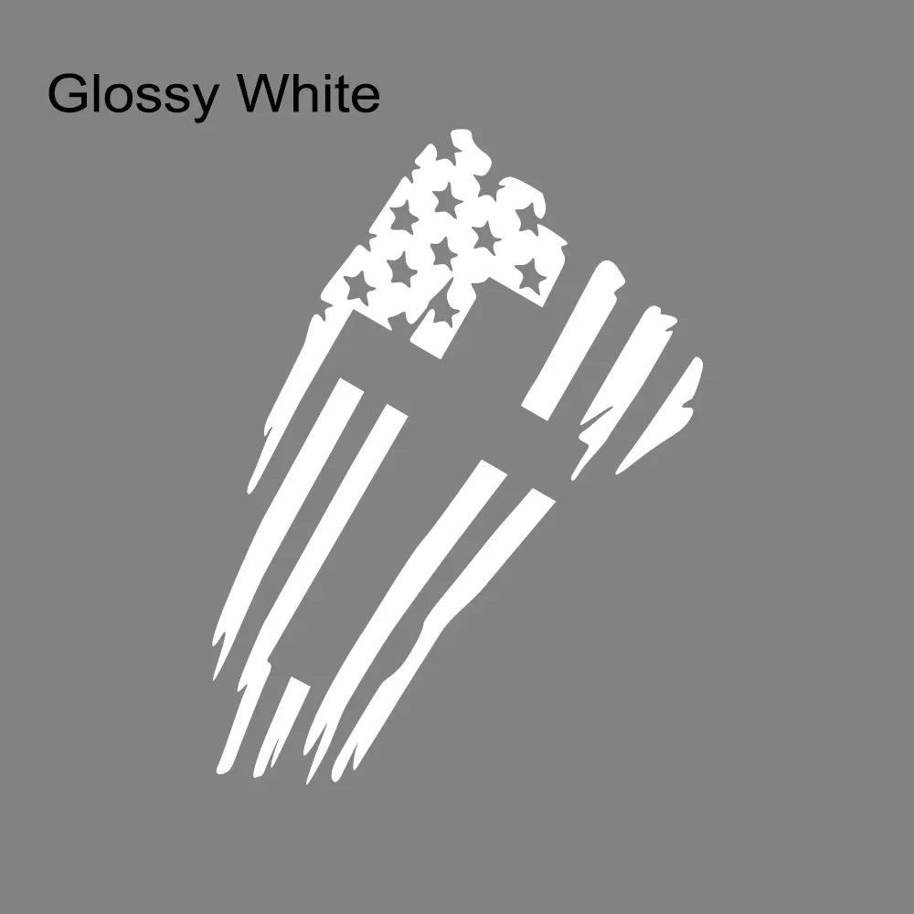 USA Flag Cross Vinyl Decal – Christian Car & Truck Sticker Glossy White – Car Accessories | MotorWorld Marketplace