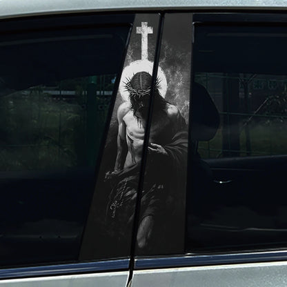 God Prayer Jesus Cross B-Pillar Sticker Waterproof Decal