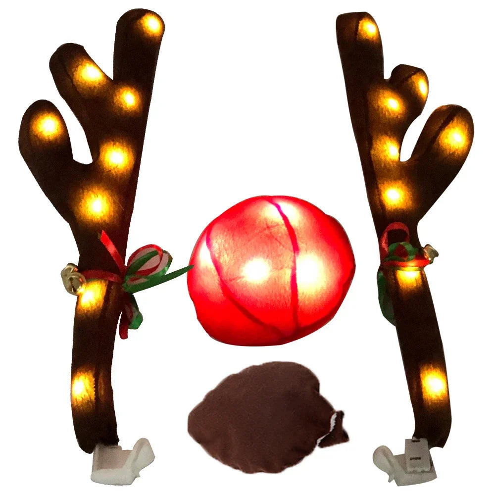 LED Reindeer Antler Kit – Festive Car & Truck Decoration