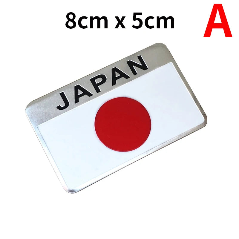 Universal 3D Aluminum Japan Flag Emblem Badge Decal