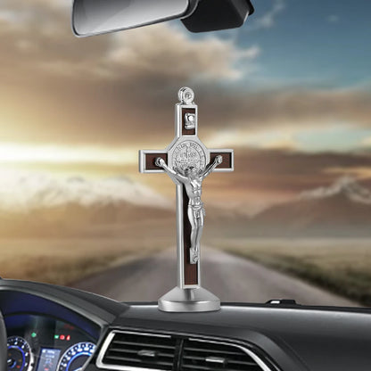 Metal & Wood Jesus Cross Dashboard Ornament – Auto Interior – Car Accessories | MotorWorld Marketplace