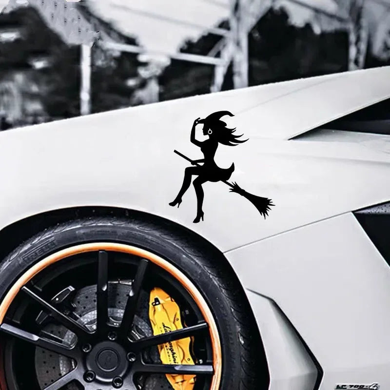 Witch Broom Halloween Vinyl Decal for Car & More – Car Accessories | MotorWorld Marketplace