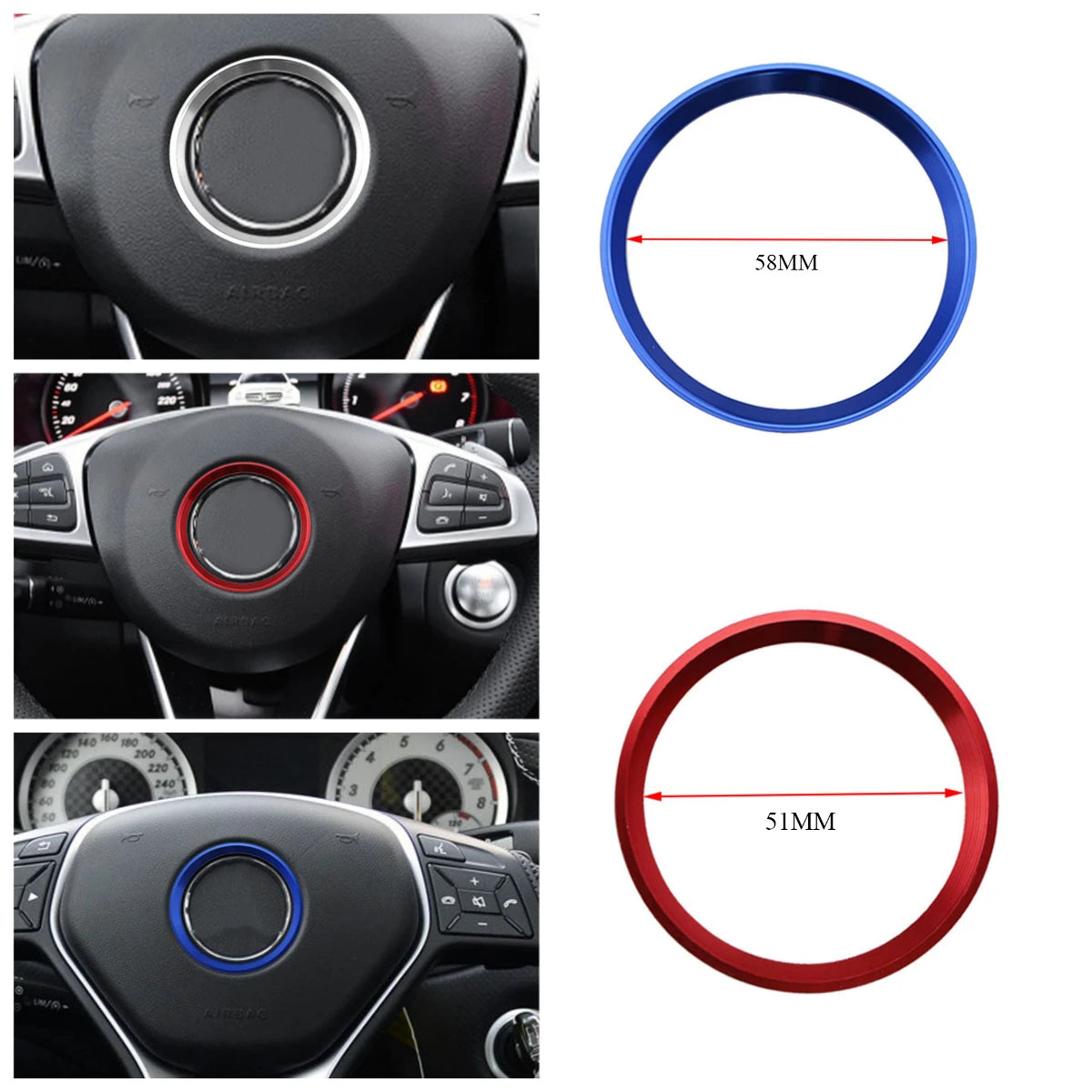 Mercedes Benz 51/58mm Steering Wheel Logo Ring Trim Upgrade – Car Accessories | MotorWorld Marketplace
