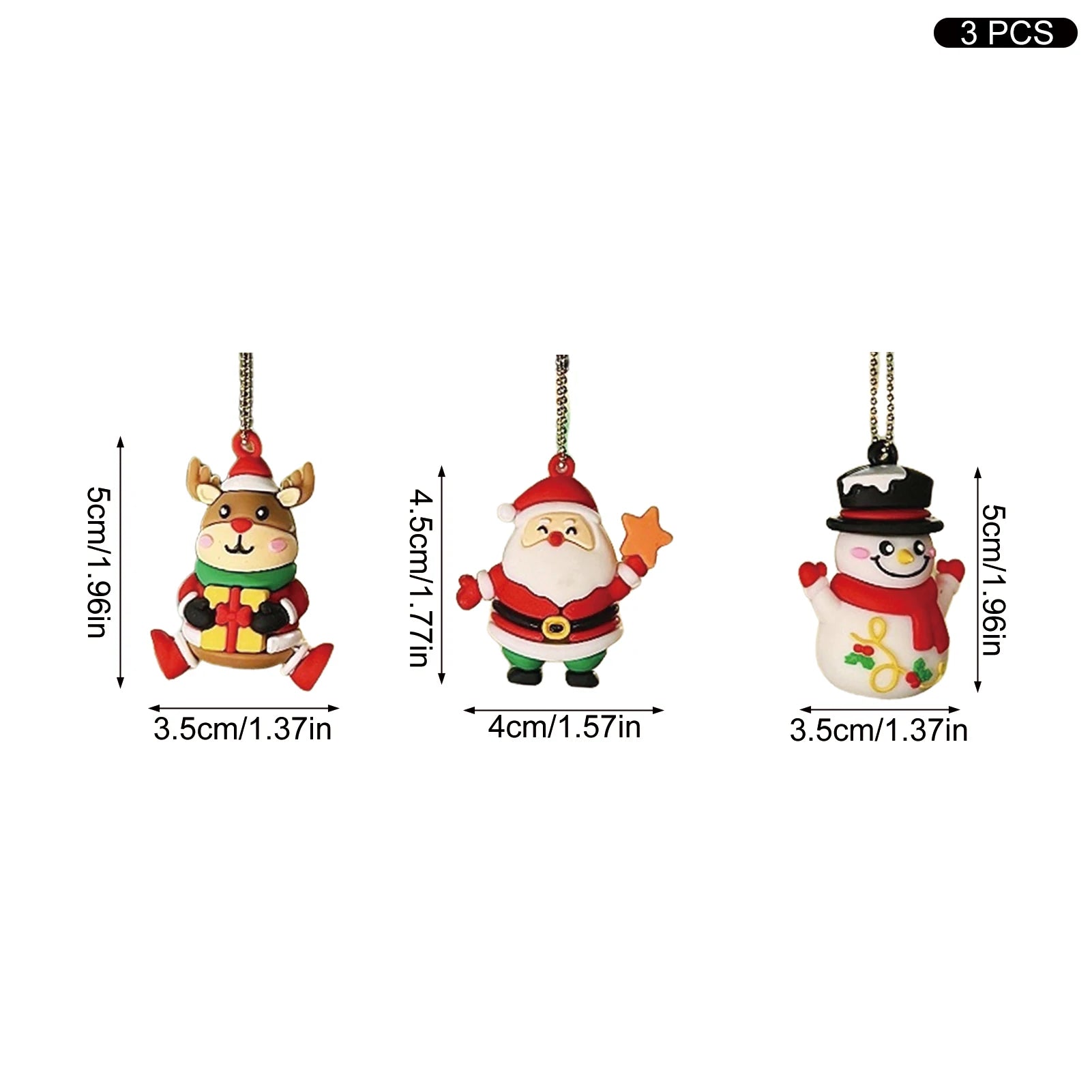 3/5Pcs Xmas Car Mirror Ornaments Set – Santa & Reindeer Decor 3pcs – Car Accessories | MotorWorld Marketplace
